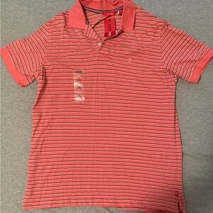 IZOD Men's Red Striped Polo Shirt